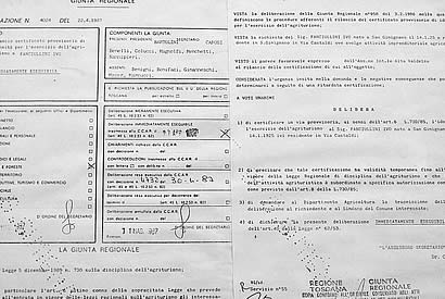 The first farmhouse autorize in Tuscany, 22/04/1987